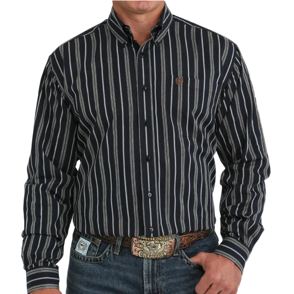 Men's Stripe Classic Fit Button Down Cinch