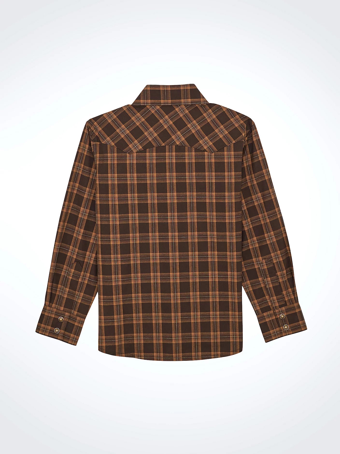 Pearl Snap Boy's Plaid Brown Wrangler