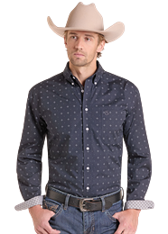 Men's Black Button Down Panhandle Slim