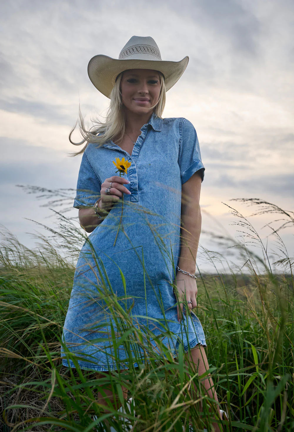 Women's Denim Chambray Dress Hooey