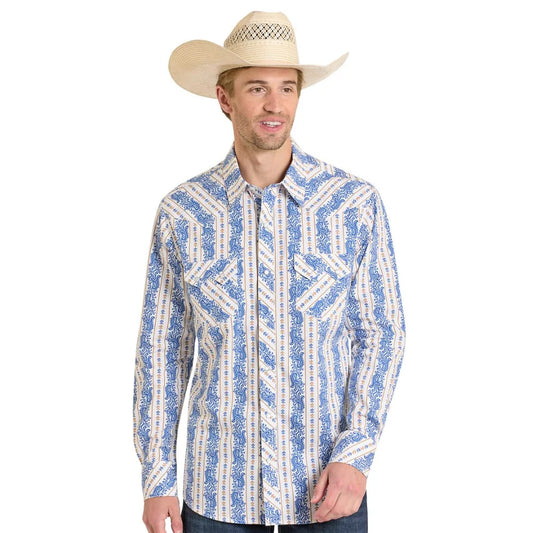 Pearl Snap Men's Paisley Rock & Roll Denim