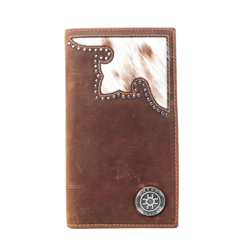 Lariat Crest Hairon Cowhide Bi-Fold Wallet