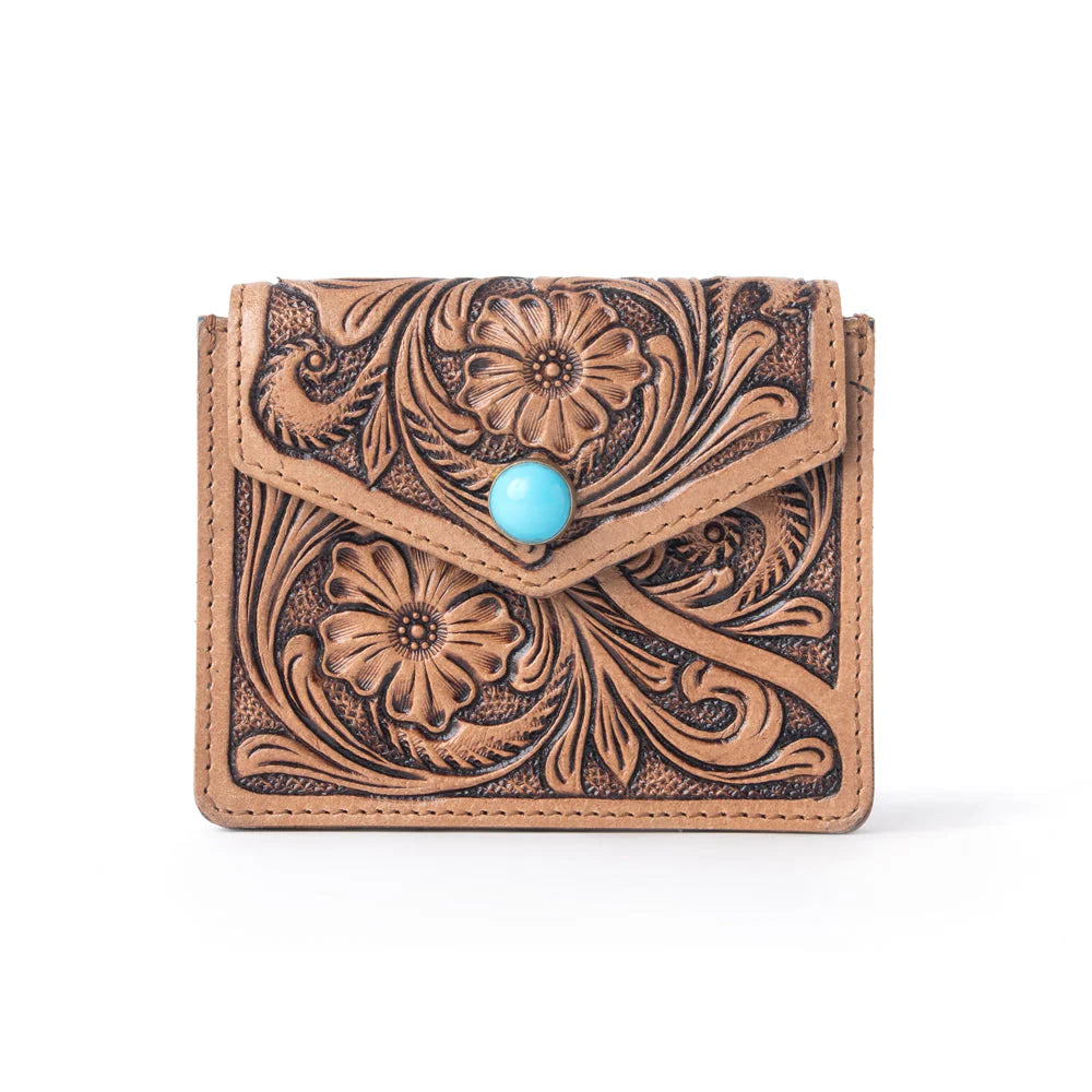 Wallet Azura Bloom Hand Tooled Myra