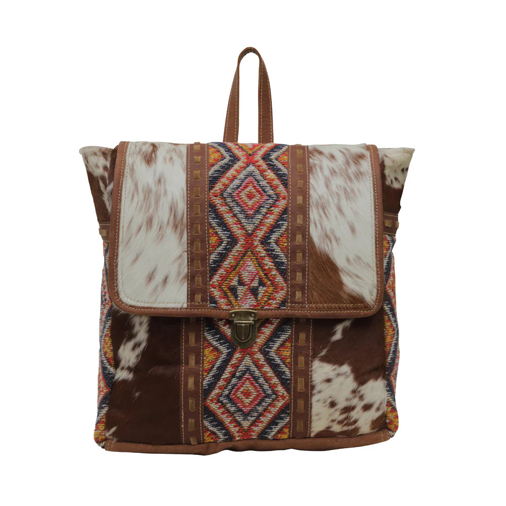 Backpack Jam Upcycled Canvas Hair on Cowhide