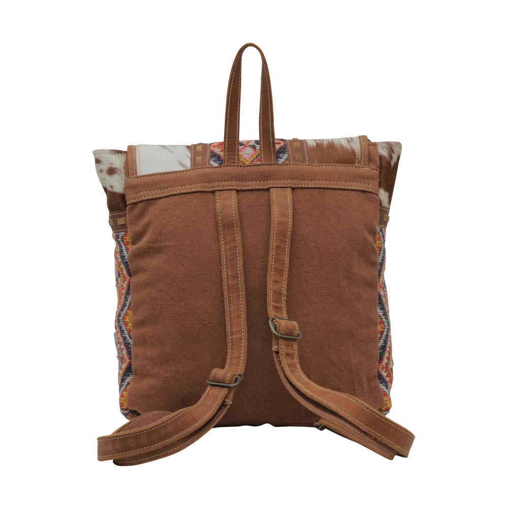 Backpack Jam Upcycled Canvas Hair on Cowhide