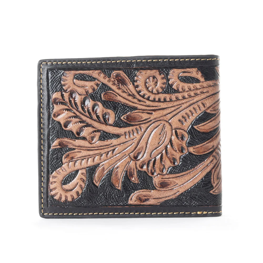 Wallet Black Bronzer Hand Tooled Myra