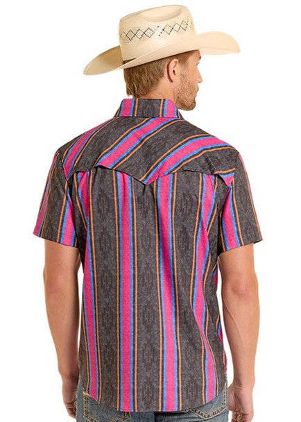 Pearl Snap Men's Tek Western Rock & Roll Denim