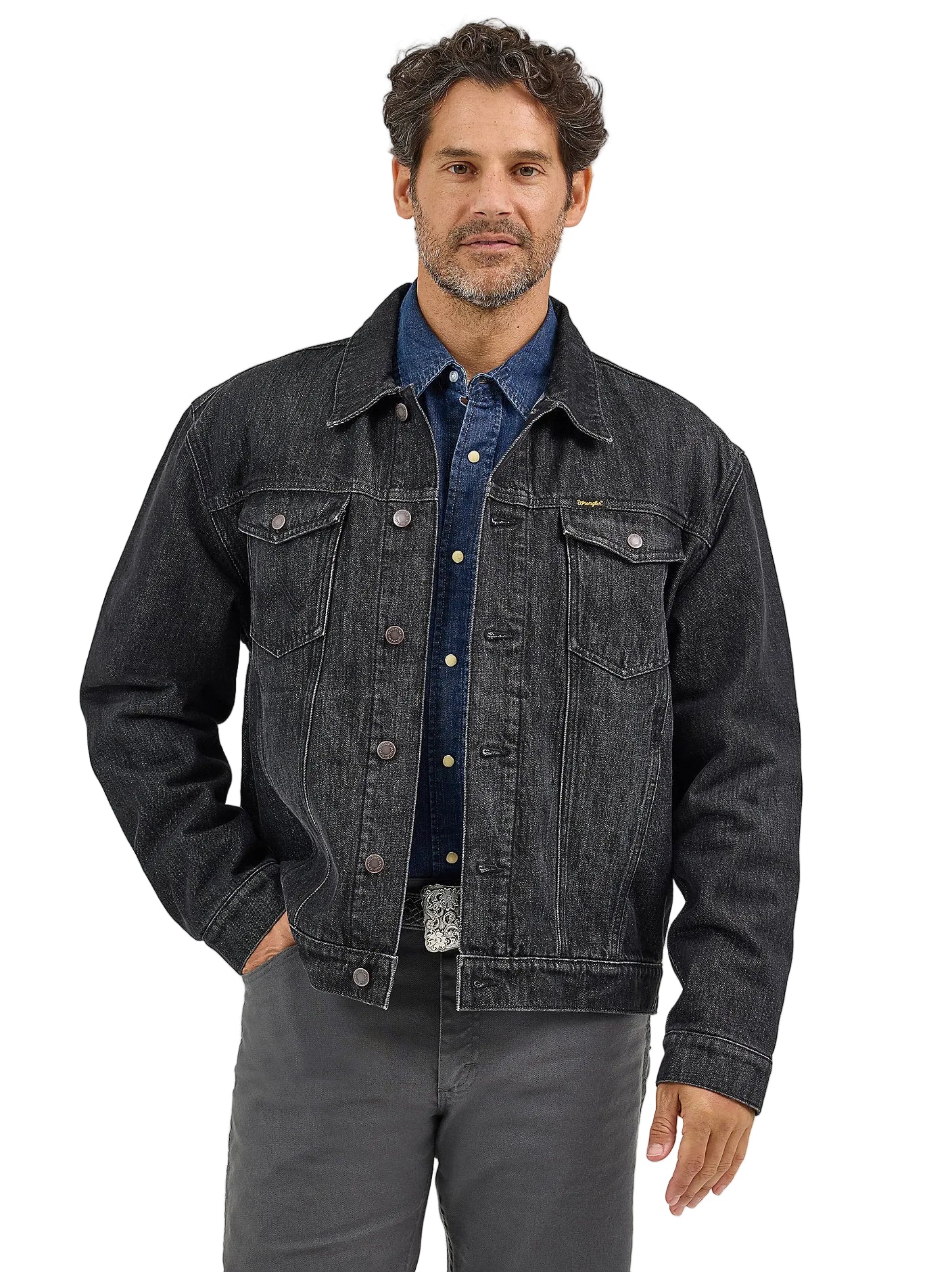 Jacket Men's Denim Flannel Lined Wrangler