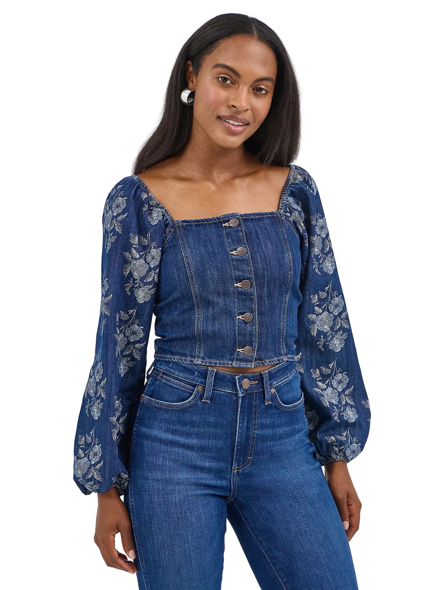 Blouse Women's Cropped Denim Wrangler