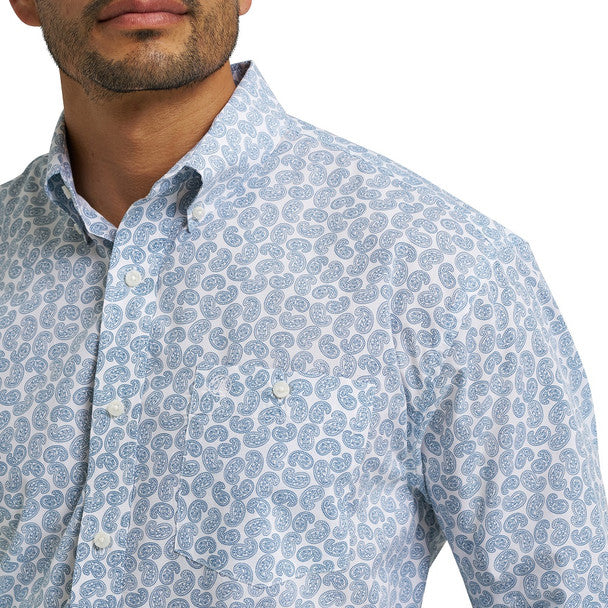 Button Down Long Sleeve Classic Fit Stretch Paisley Wrangler