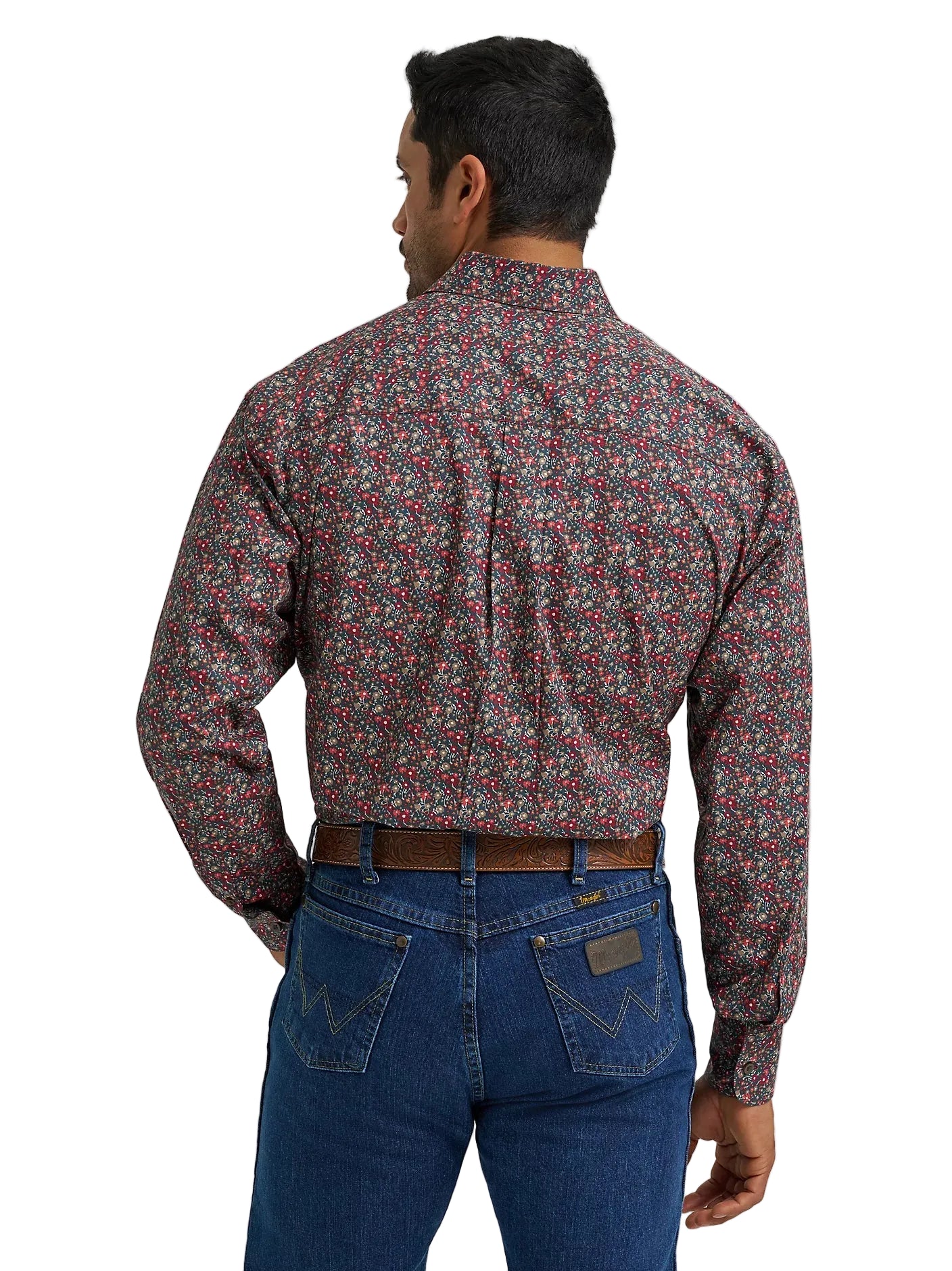 Button Down Men's George Strait Mallard Floral Wrangler