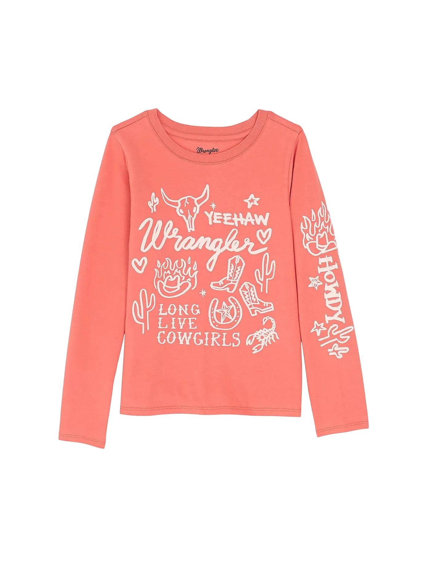 Girl's Long Sleeve Shirt Yeehaw Wrangler