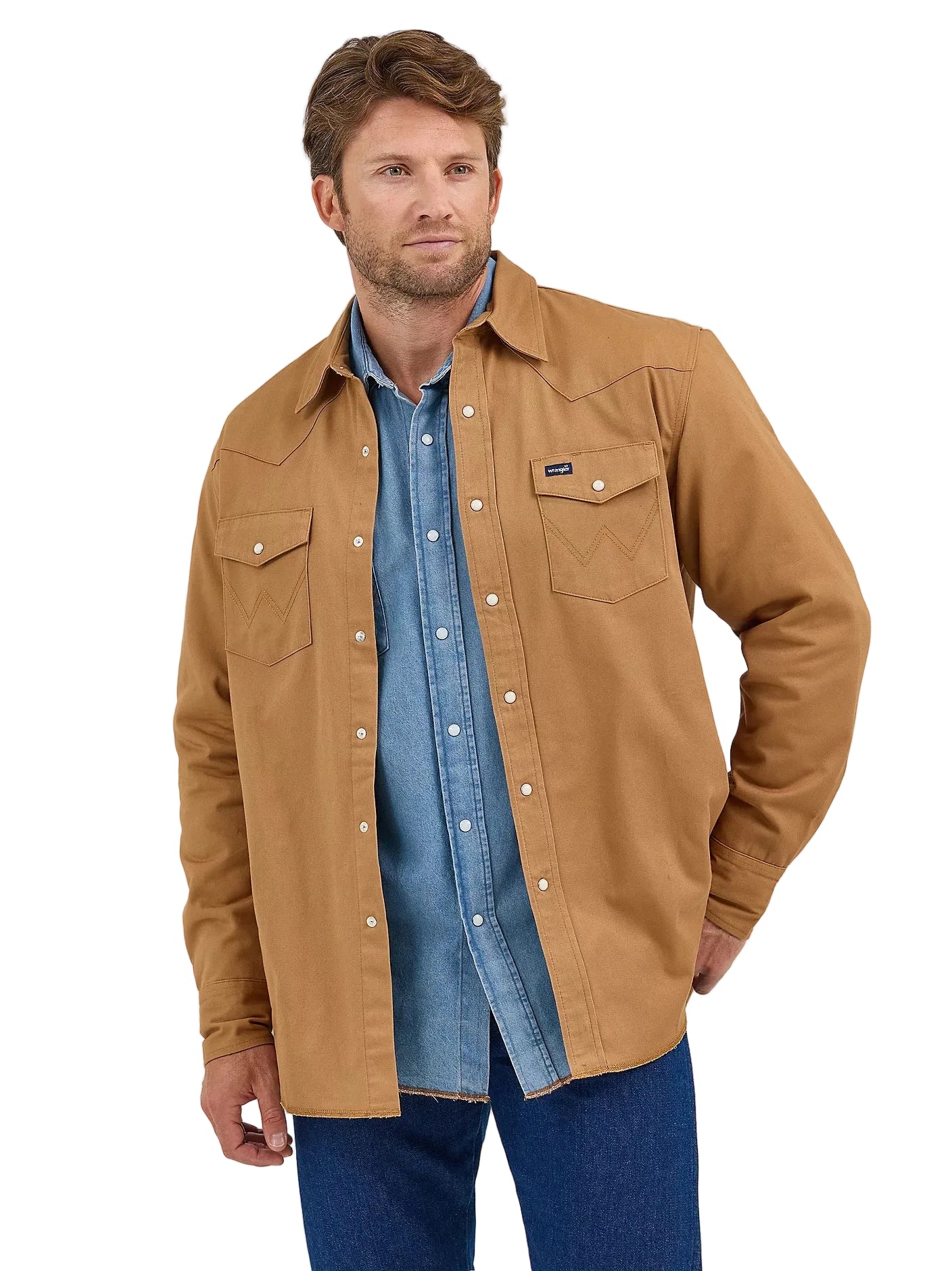 Pearl Snap Men's Flannel Lined Work Wrangler