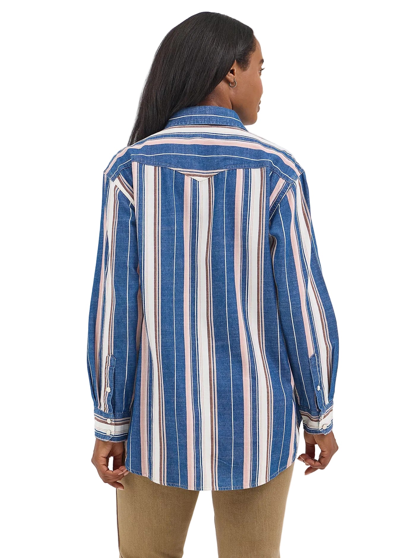 Pearl Snap Retro Striped Boyfriend Fit Wrangler