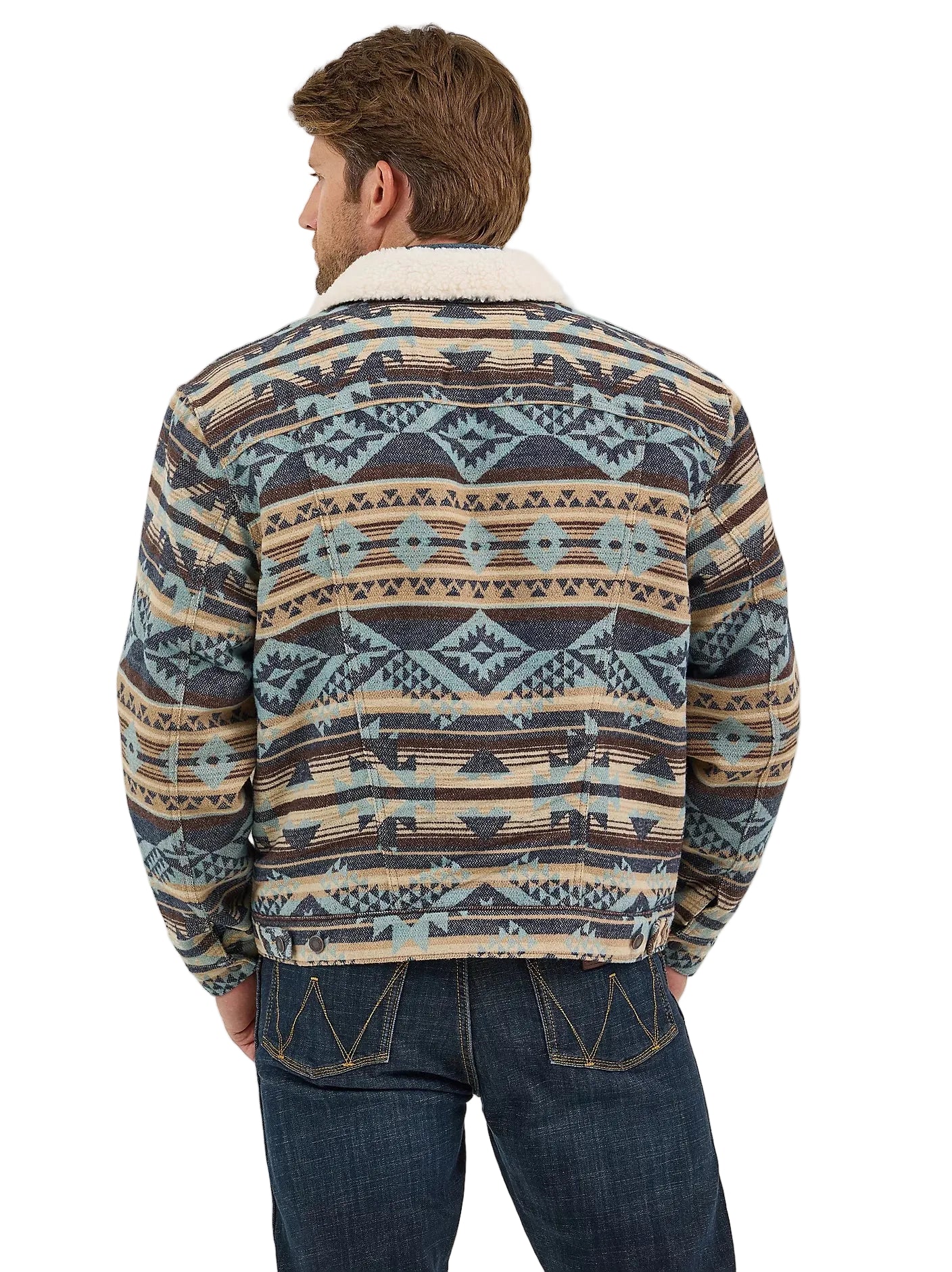 Jacket Men's Sherpa Lined Jacquard Print Wrangler