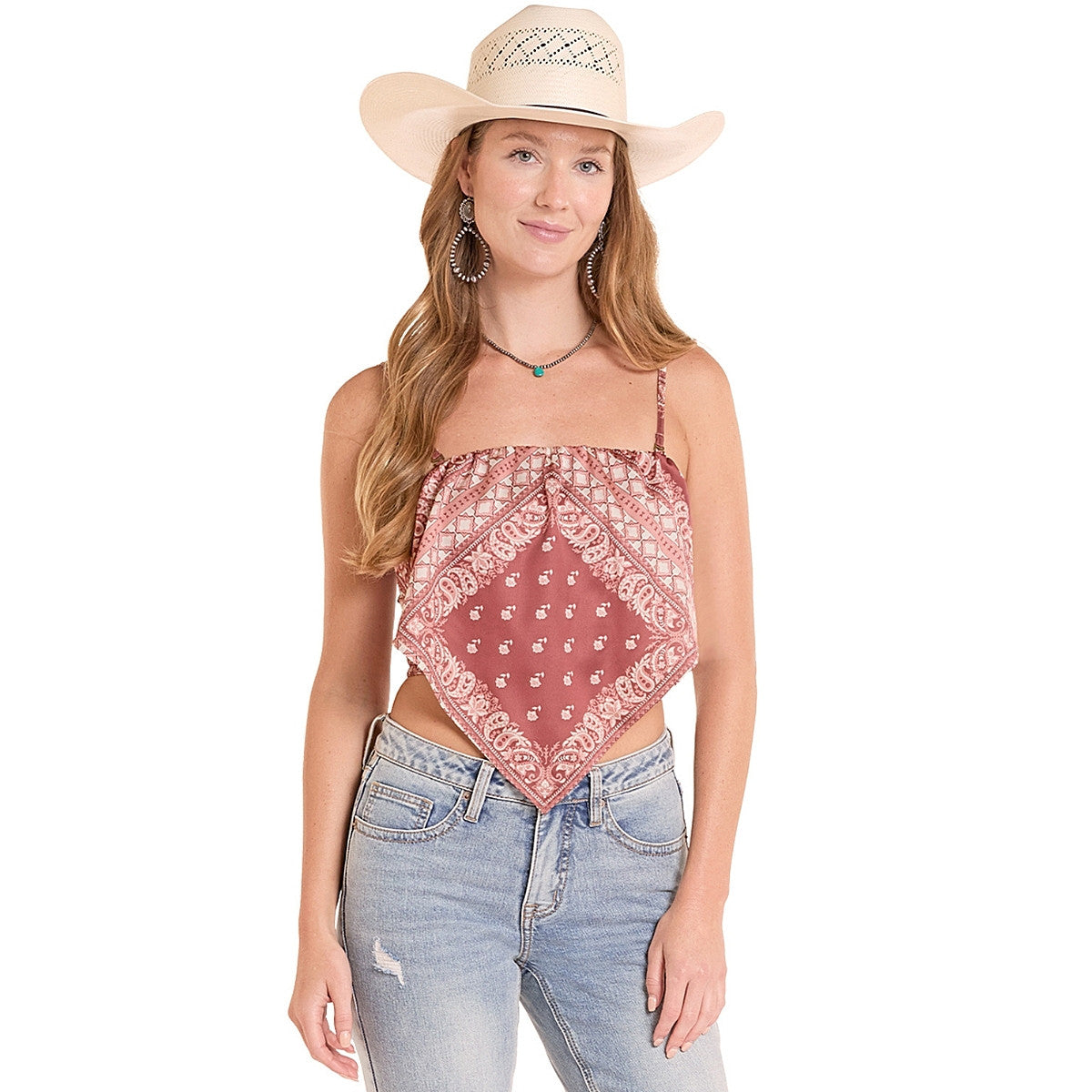 Women's Bandana Tank Top Rock & Roll Denim