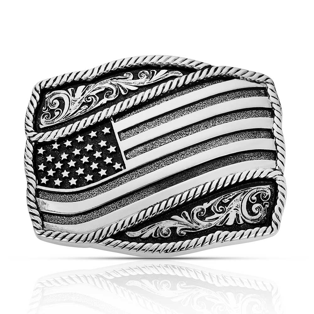 Buckle Waving American Flag