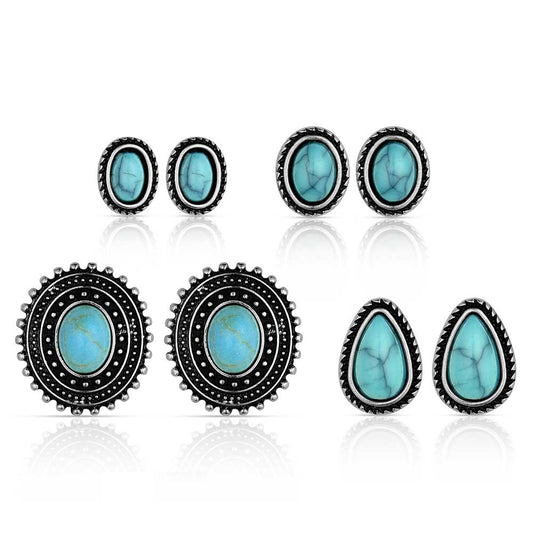 Turquoise Stud Earring Set - Montana Silversmith