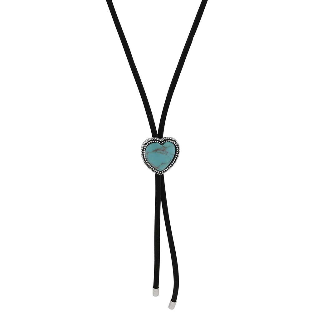 Turquoise Heart Bolo Necklace - Montana Silversmith