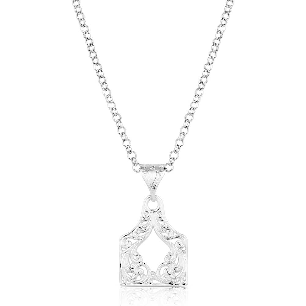 Out West Cow Tag Necklace - Montana Silversmitth
