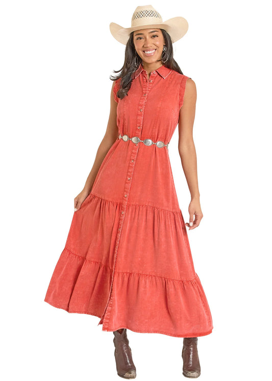 Women's Tiered Maxi Dress Pan Handle Slim