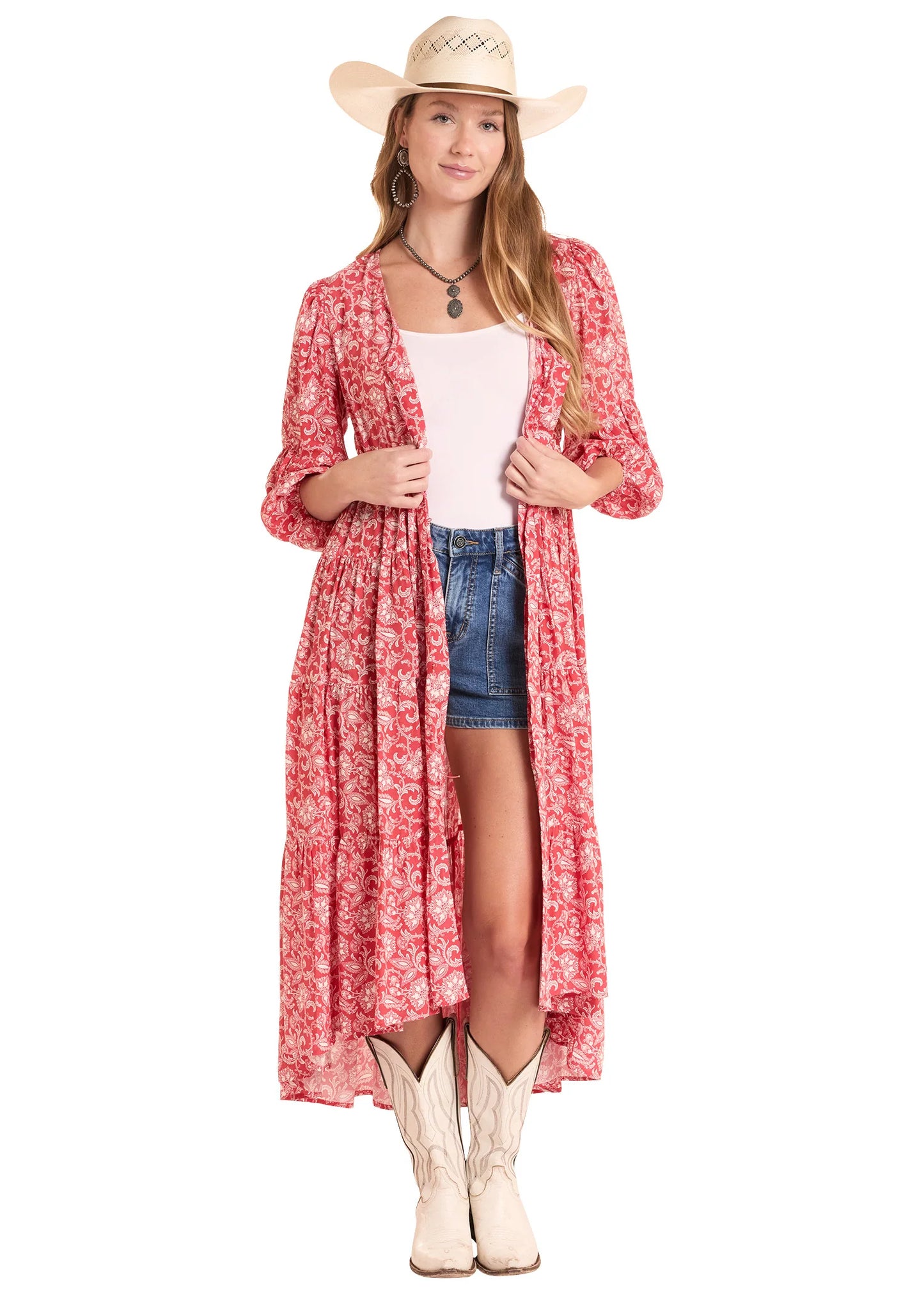 Women's Tiered Challis Maxi Dress Pandhandle Slim