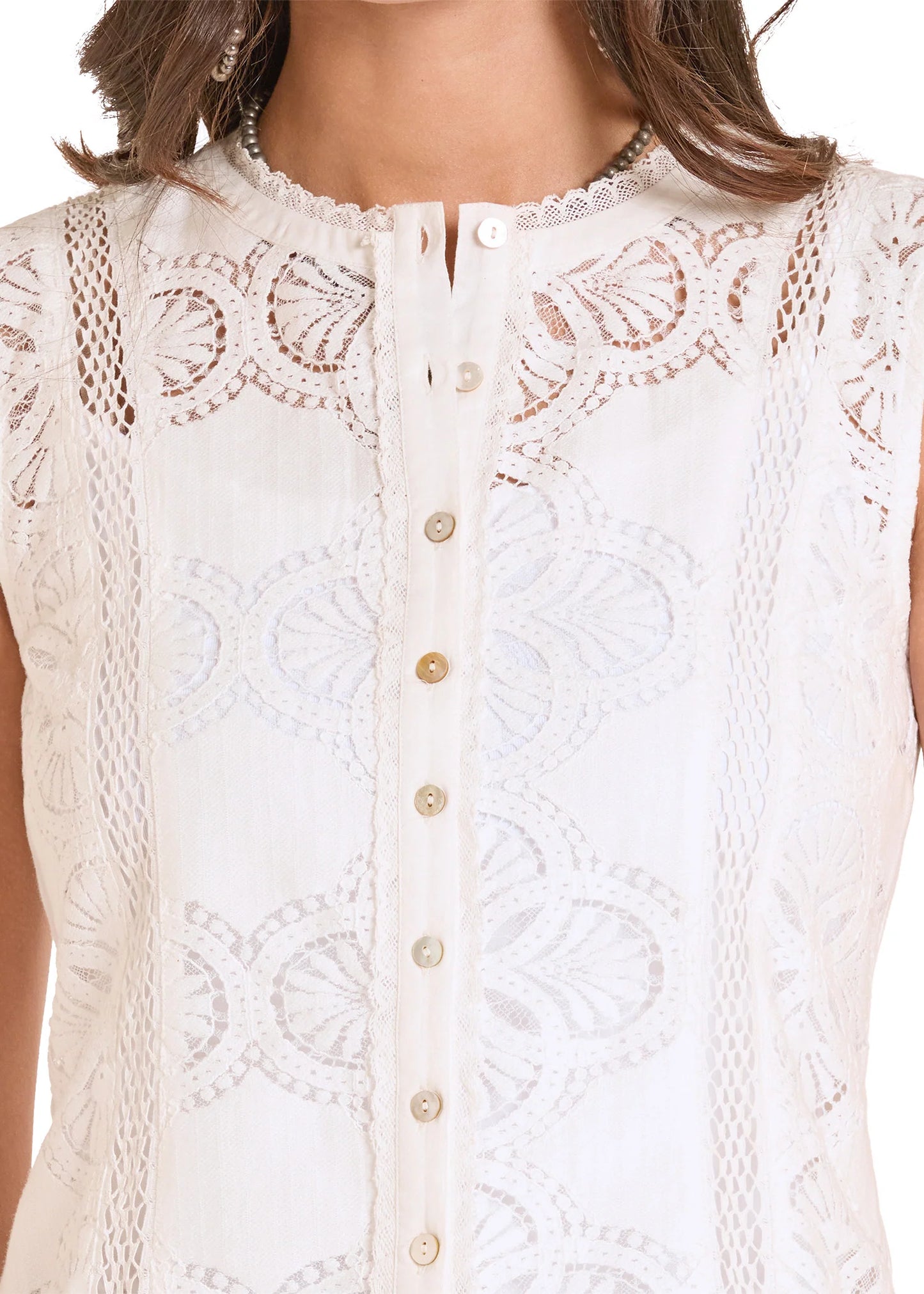 Women's Sleeveless Lace Top Panhandle Slim