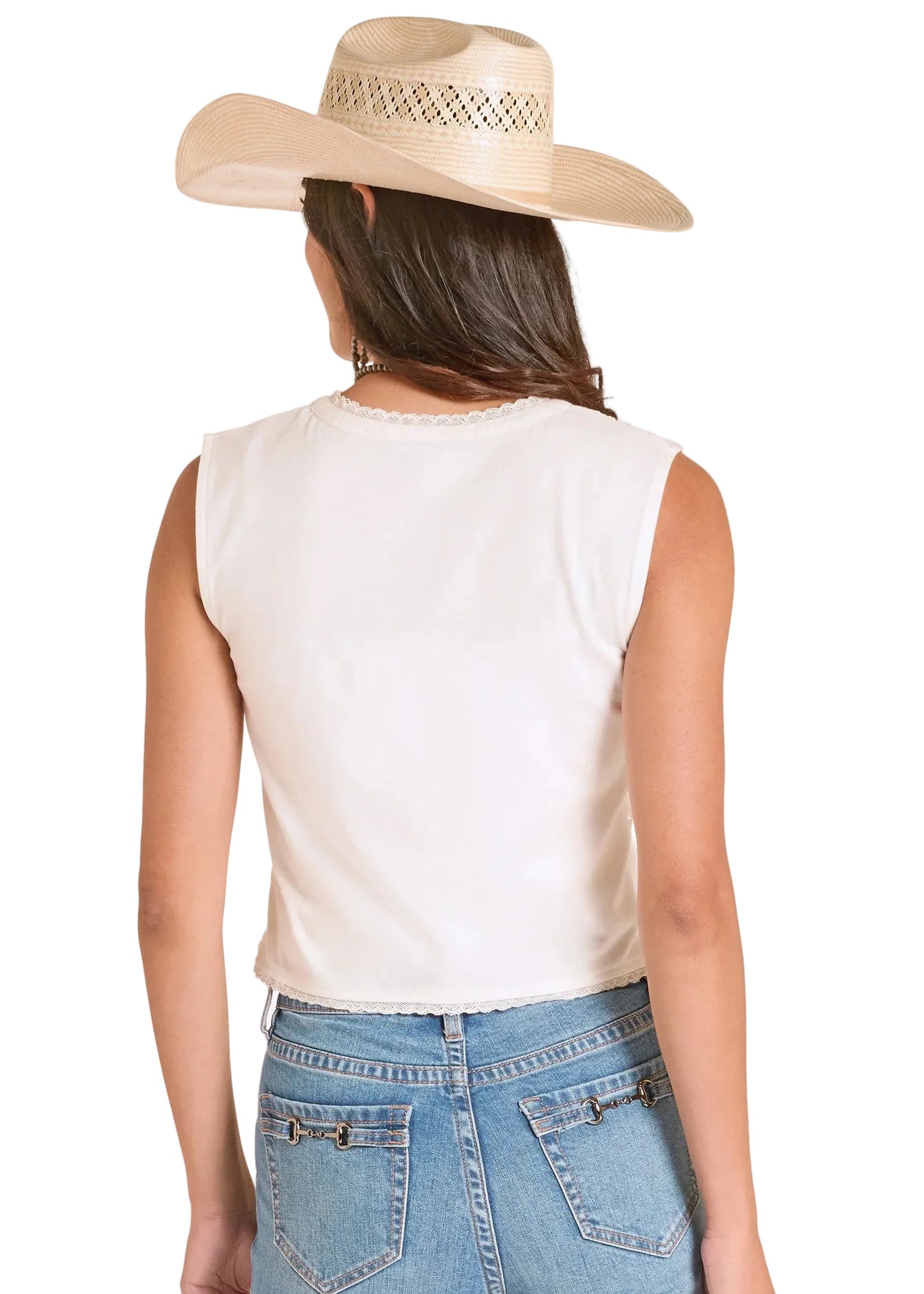Women's Sleeveless Lace Top Panhandle Slim
