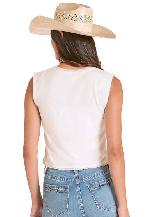 Women's Sleeveless Lace Top Panhandle Slim