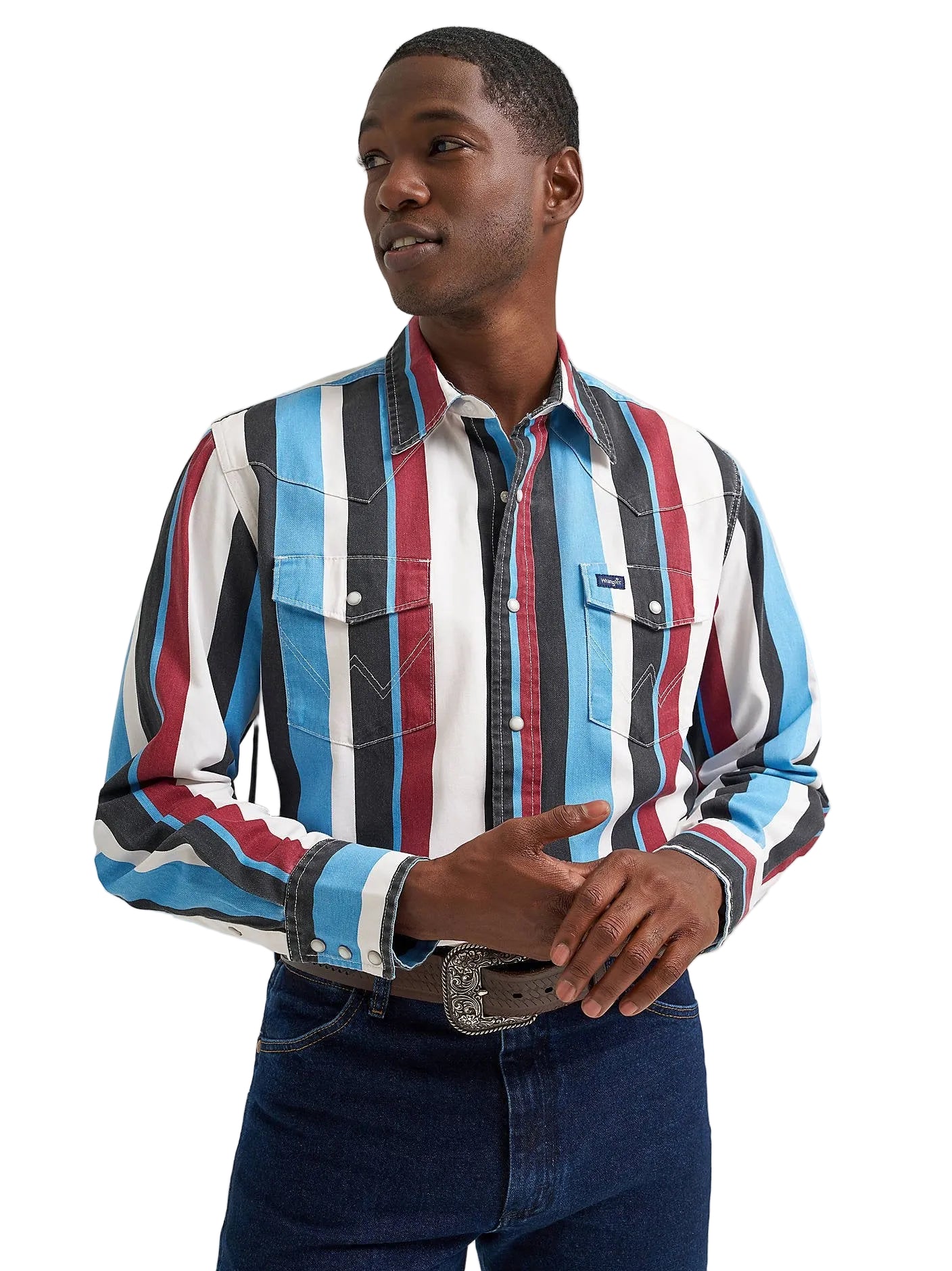 Pearl Snap Long Sleeve Vintage Brush Popper Wrangler