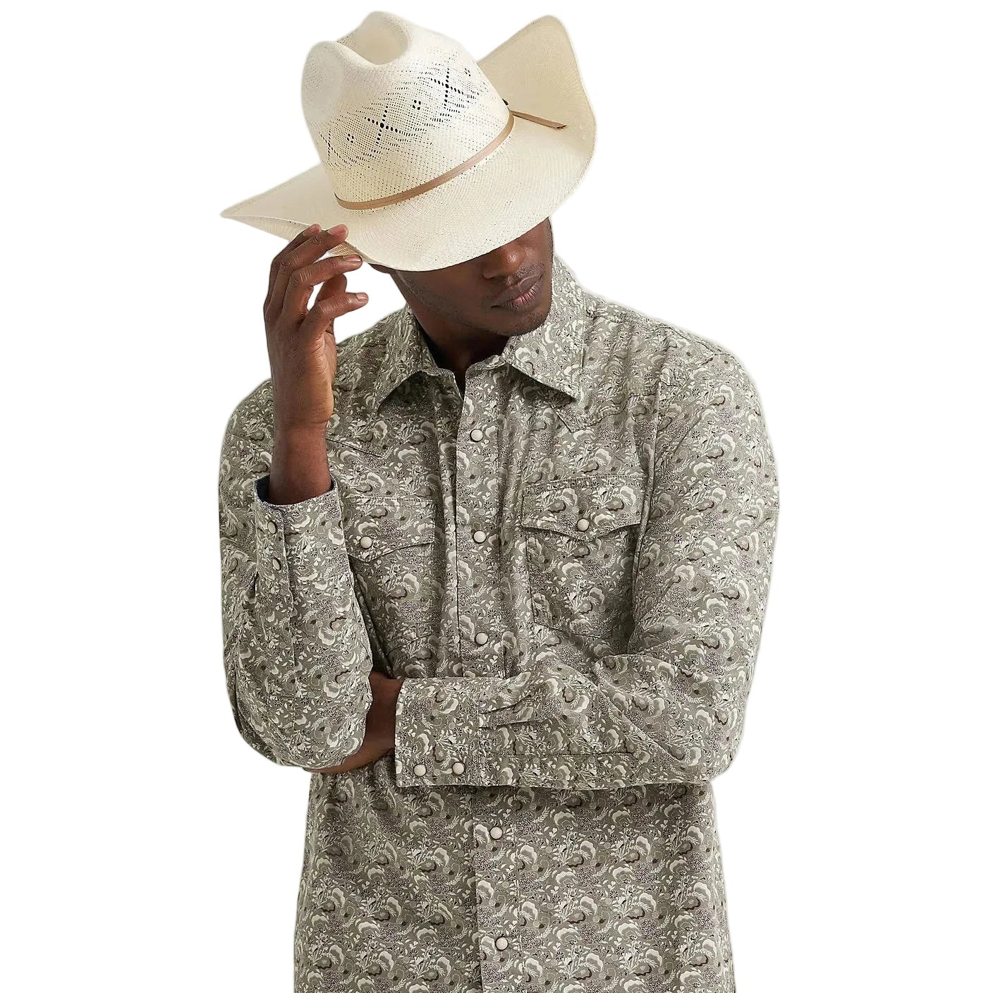 Pearl Snap Men's Retro Floral Wrangler